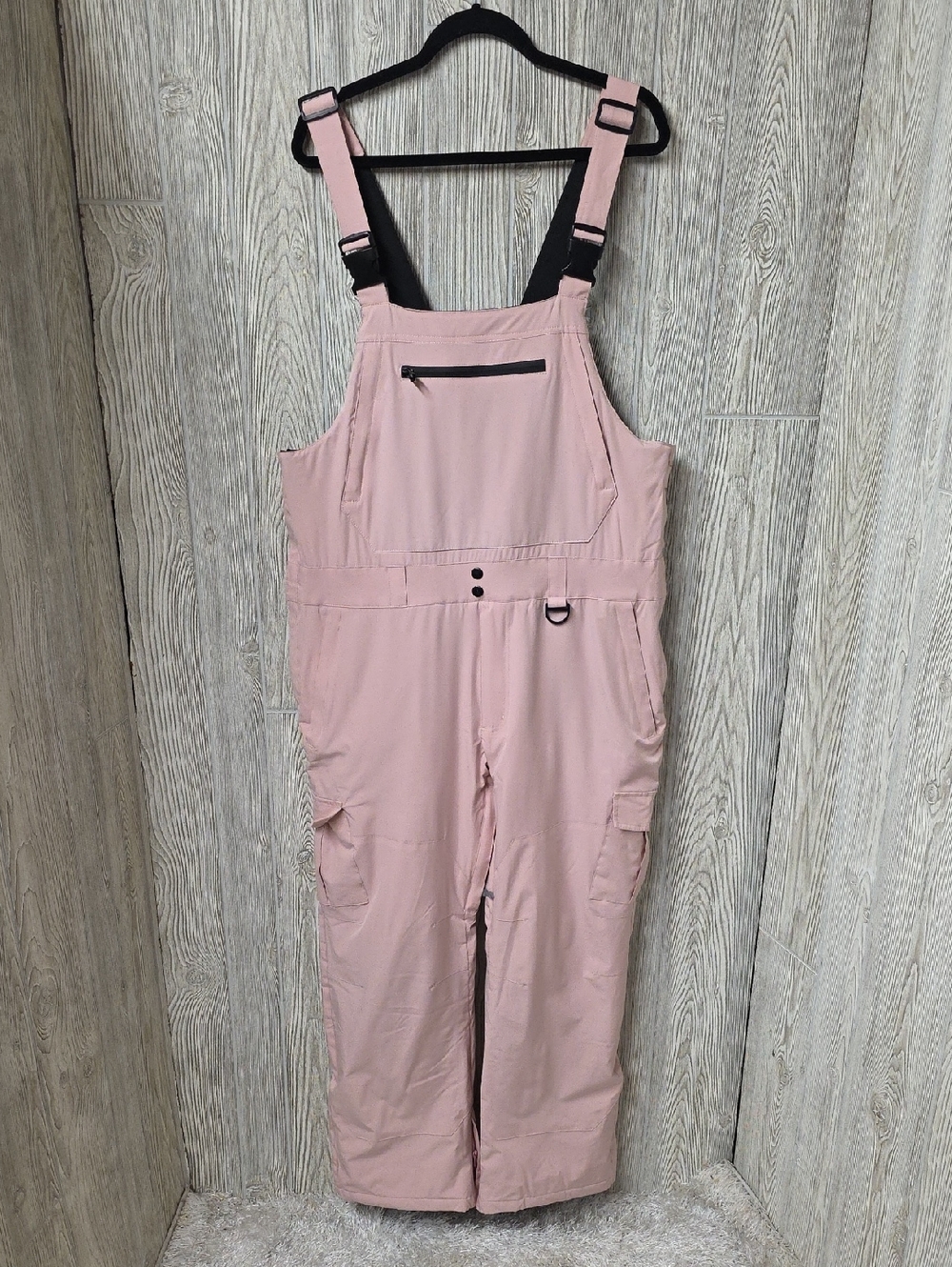BUMDEEP Pink Unisex Snow Bib Adjustable Overalls Snowpants Size Large
